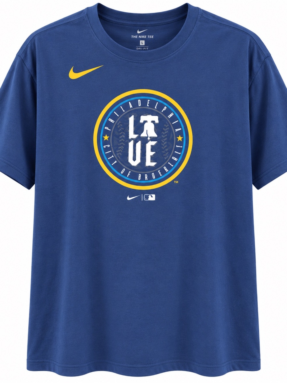 Nike Royal Blue Philadelphia Love Graphic Tee with Yellow Accent